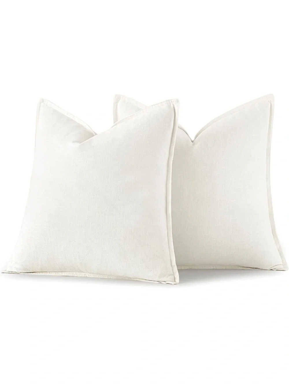 MIULEE Decorative Linen Euro Sham Pillow Covers 26x26 Cream White 869-bb8-1